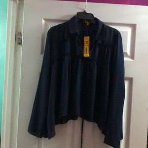 RT by Elle Navy and cream swing fall blouses